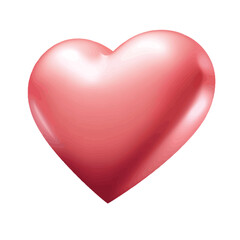 Shiny pink 3d heart romantic love symbol valentine