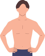 Fototapeta premium 身体を鍛えた男性の主線なしイラスト素材