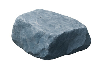 Photorealistic 3d rendering of a large gray rock isolated on a transparent background, ideal for easy integration into various design projects