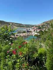 Sea view on a hot summer day Crimea Balaklava.