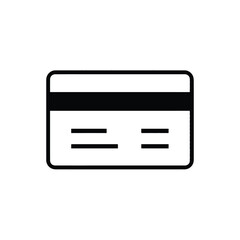 Simple black and white credit card icon illustration