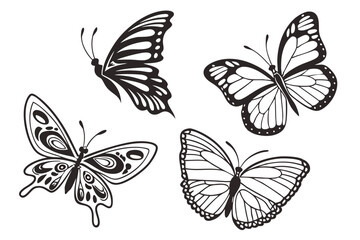 set of butterflies