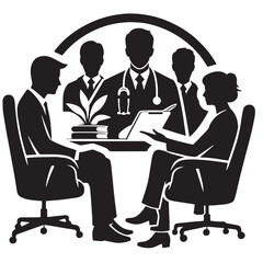 Obraz premium Business Meeting and Collaboration Silhouette