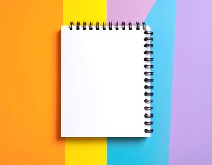 Blank notebook on colorful background (1)