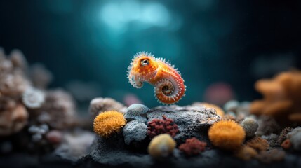 Tiny, vibrant sea creature in coral reef