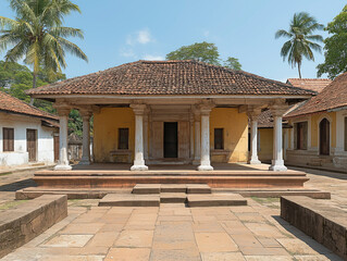 Obraz premium A detailed look at Kerta Gosa, showcasing its traditional architecture and surroundings