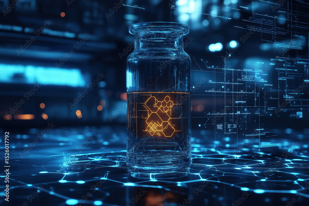 Canvas Prints a modern science technology background showcasing elements of innovation and discovery.