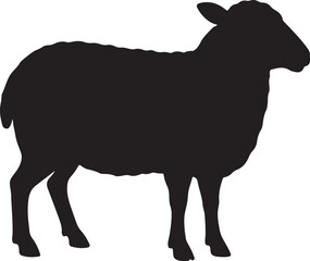 sheep silhouette vector art illustration