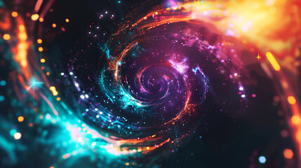 Mesmerizing Galactic Vortex in Shades of Blue, Purple, and Orange