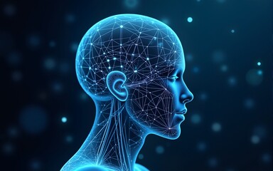 Conceptual technology illustration of artificial intelligence. High quality