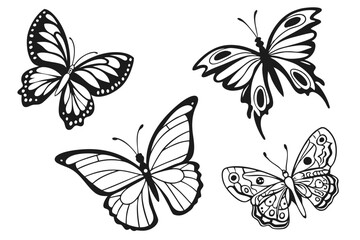 set of butterflies