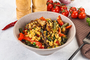 Eastern cuisine - Ptitim with beef and vegetables