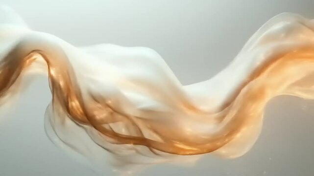 Flowing Gold  White Fabric.