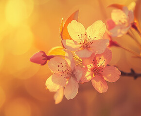 cherry blossom branch isolated