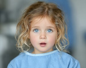 Naklejka premium Child with wide-eyed surprise