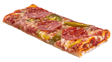 Assorted salami and sausage slices with herbs and spices isolated on white background