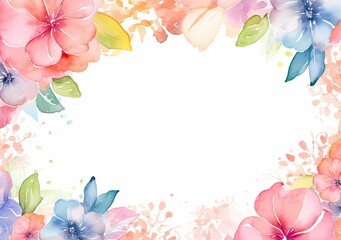 Watercolor floral frame