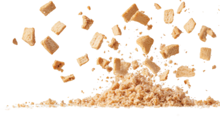 Word made of roasted coffee beans arranged in typography style isolated on white background