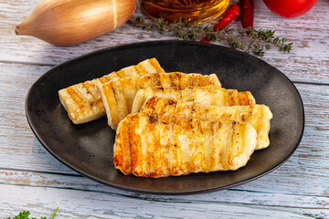 Greek traditional grilled halloumi cheese