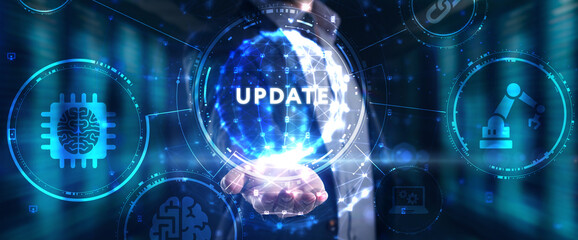 Business, Technology, Internet and network concept. Update software computer program upgrade.