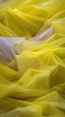 Yellow and white draped fabric