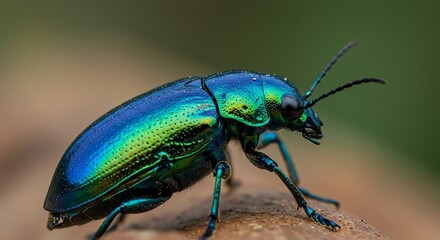 Naklejka premium green bug on a green leaf