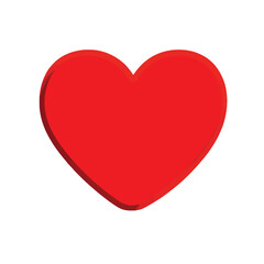 Simple red heart shape love valentine romance symbol