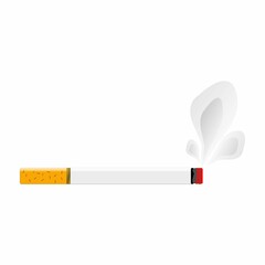 illustration of burning cigarette and smoke