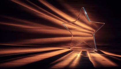 Star award on wooden surface