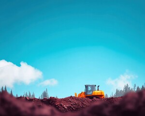 Construction vehicle in landscape