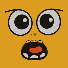 Funny Cartoon Emotion. Positive Graphic Design.
