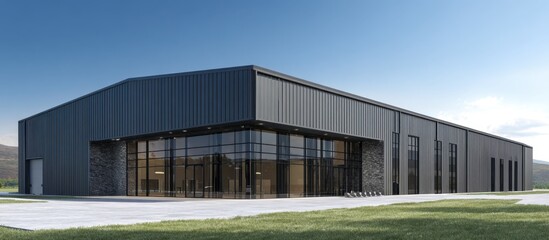 Fototapeta premium Modern industrial building architecture exterior