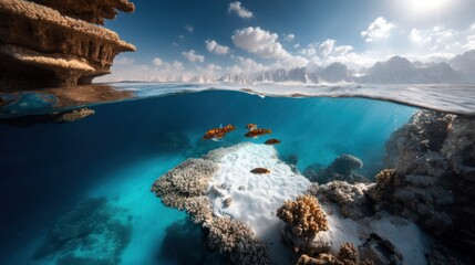 Underwater coral reef scene