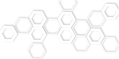 Abstract geometric technology 3d white light structure technology out line hexagon polygonal honeycomb luxury pattern vector background.	