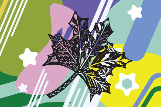 Abstract background conveying dynamic color harmony, complemented with a decorative element