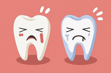 Illustrated comparison between healthy tooth and hypersensitive tooth,