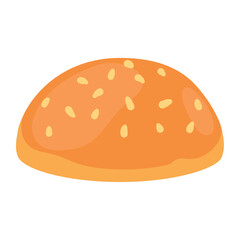 Sesame Burger Bun Vector Illustration