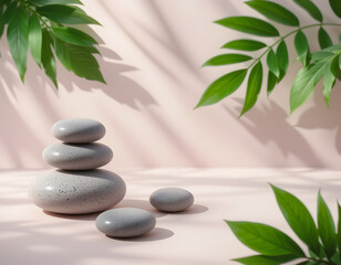 zen stones and bamboo