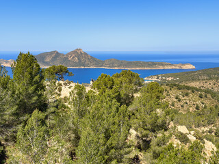 View at the coast with the mediterranean sea