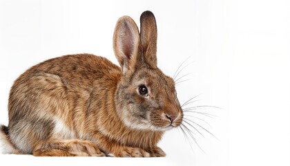 Adorable Brown Rabbit Sitting on White Background Cute and Whimsical PNG with HighResolution Detail, Perfect for Digital Art, Home Decor, or Design Inspiration