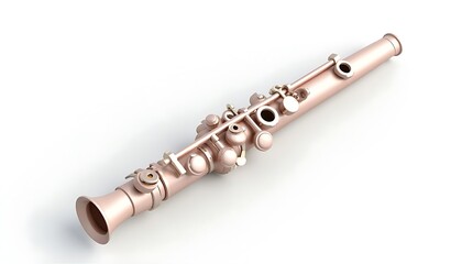 Naklejka premium Clarinet Close-up on White Background for Music Concepts