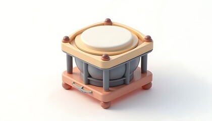 Fototapeta premium Isometric Round Top Table on Stand for Product Display