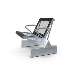 Modern Stainless Steel Bench Isolated on Transparent Background