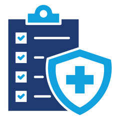 Medical Coverage Flat Blue Icon