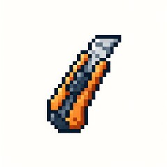 Obraz premium Pixel Art Utility Knife on White Background