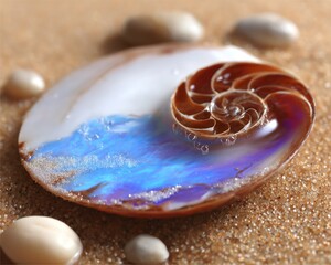 Shell spiral on sand