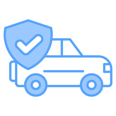 Car Insurance Blue Icon