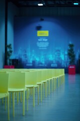 Yellow chairs in a hall
