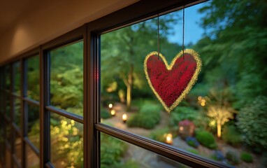 Heart decor in garden view
