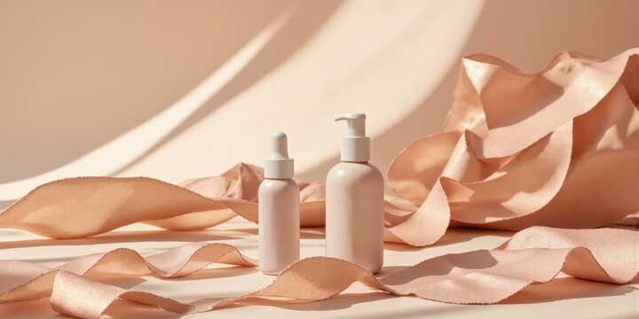 A serene abstract background in mocha, musse, and subtle hints of pastel peach and metallic bronze exudes calm elegance. Organic